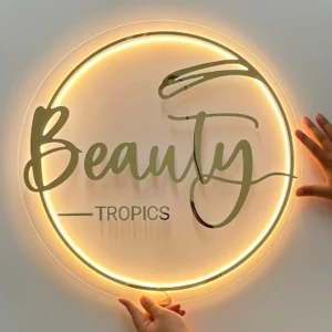 Gold Acrylic Logo With Light